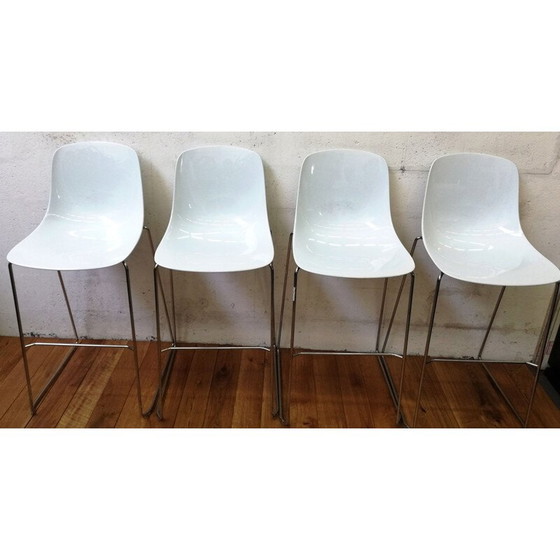 Image 1 of Tabouret de bar vintage Pure Loop Infiniti en plastique blanc