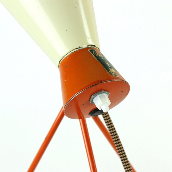 Image 1 of Lampe de table vintage modèle 1816 en métal crème et orange par Josef Hurka pour Napako, Tchécoslovaquie 1950