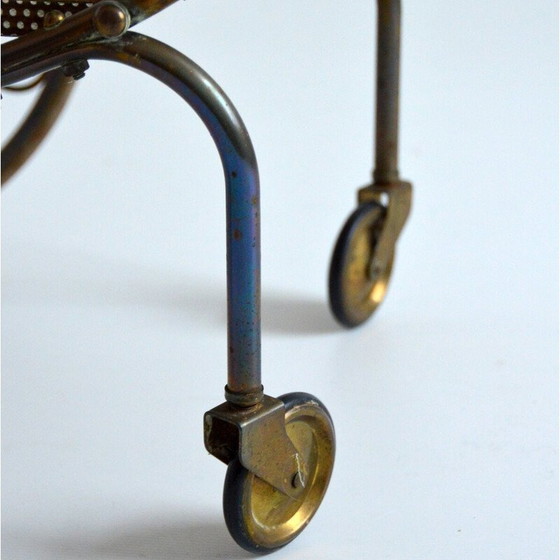 Image 1 of Chariot de service vintage en laiton et verre par Josef Frank pour Svenskt Tenn, Suède