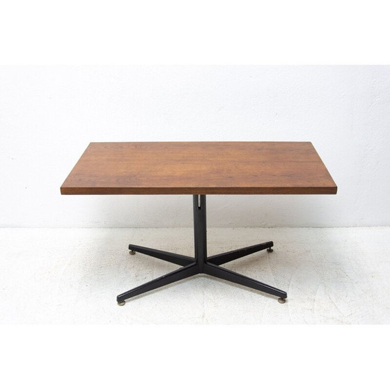 Image 1 of Table basse réglable vintage en placage de bois, Tchécoslovaquie 1970