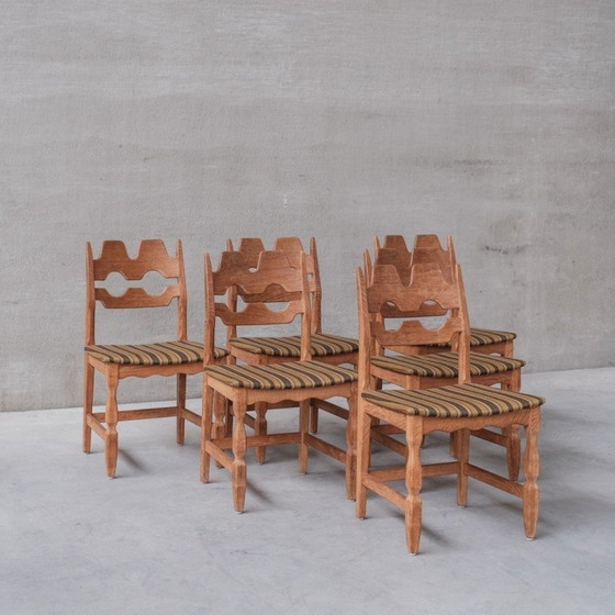 Image 1 of Ensemble de 6 chaises de salle à manger Razor en bois de chêne danois, années 1960