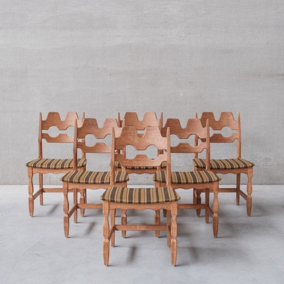 Image 1 of Ensemble de 6 chaises de salle à manger Razor en bois de chêne danois, années 1960