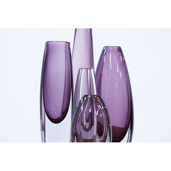 Image 1 of Ensemble de 5 vases en verre vintage par Gunnar Nylund et Asta Strömberg pour Strömbergshyttan, Suède 1950