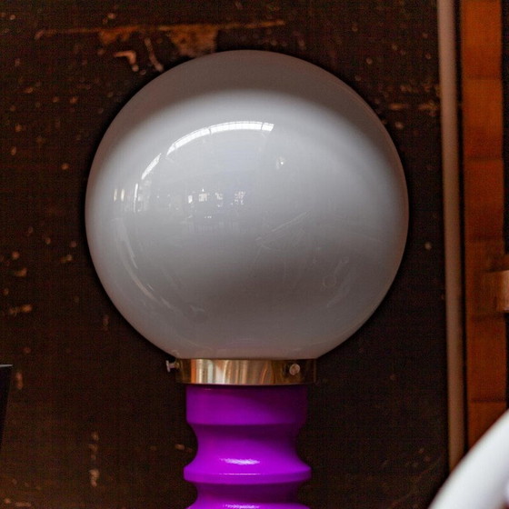 Image 1 of Lampe de table vintage en verre au lait blanc par Cari Zalloni pour Steuler, Allemagne 1960