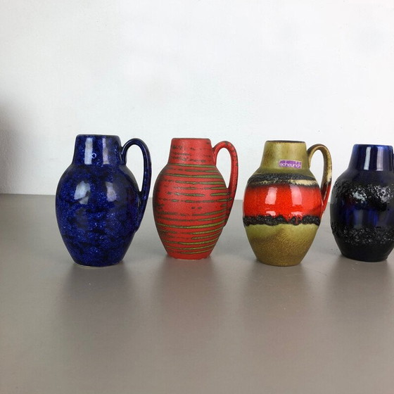 Image 1 of Ensemble de 5 vases vintage Fat Lava "414-16" par Scheurich, Allemagne