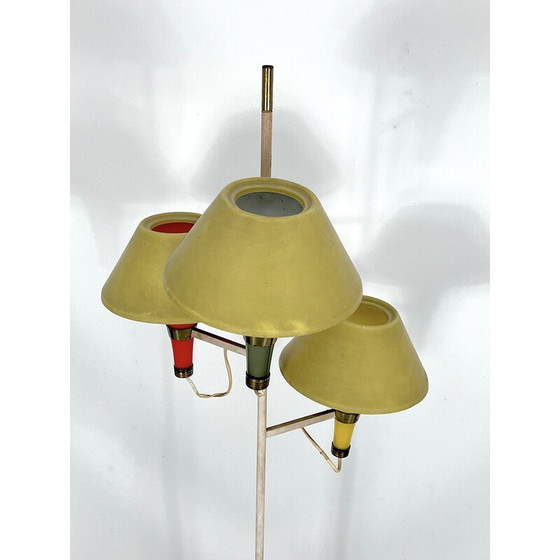 Image 1 of Lampadaire à trois bras du milieu du siècle dernier par Stilux Milano, Italie années 1950