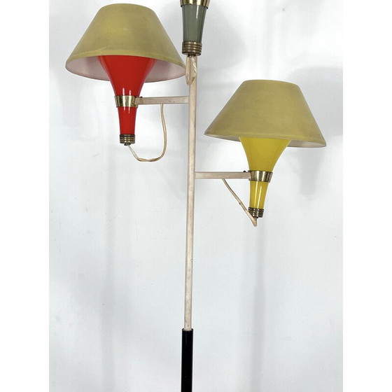 Image 1 of Lampadaire à trois bras du milieu du siècle dernier par Stilux Milano, Italie années 1950