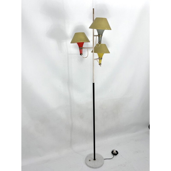 Image 1 of Lampadaire à trois bras du milieu du siècle dernier par Stilux Milano, Italie années 1950