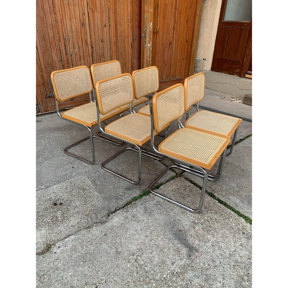 Image 1 of Ensemble de 6 chaises vintage B32 Cesca de Marcel Breuer, Italie 1970