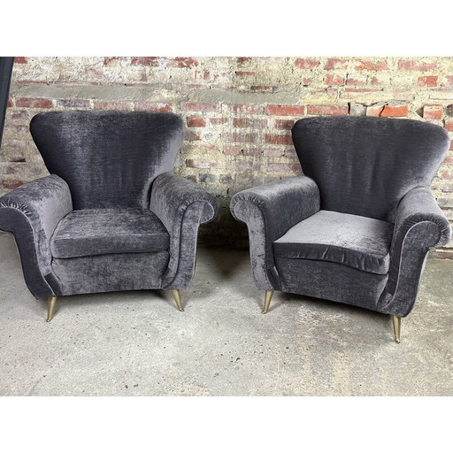 Paire de fauteuils italiens vintage par Isa Bergamo, 1950