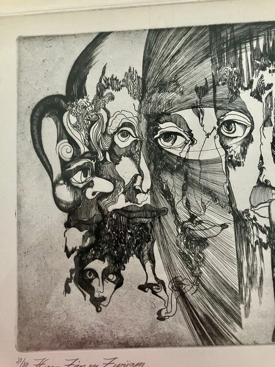 Image 1 of Gravure "Entendre, voir et se taire"