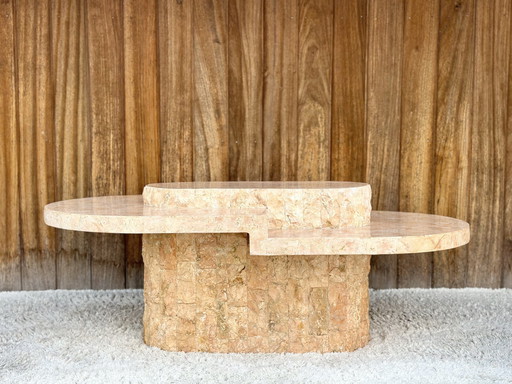 Table basse vintage en pierre de Mactans