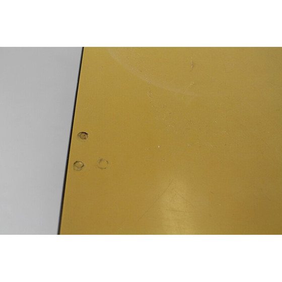 Image 1 of Table de salle à manger carrée avec plateau en formica jaune - années 1960