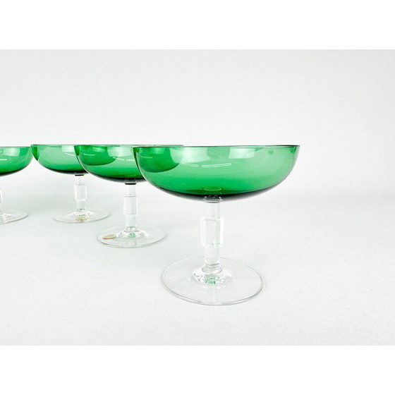 Image 1 of Ensemble de 6 verres à pied Art déco vintage, Tchécoslovaquie