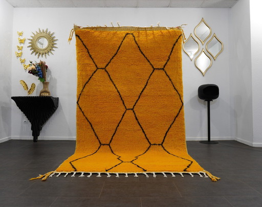 Tapis berbère - 259 Cm X 154 Cm - Jaune et noir