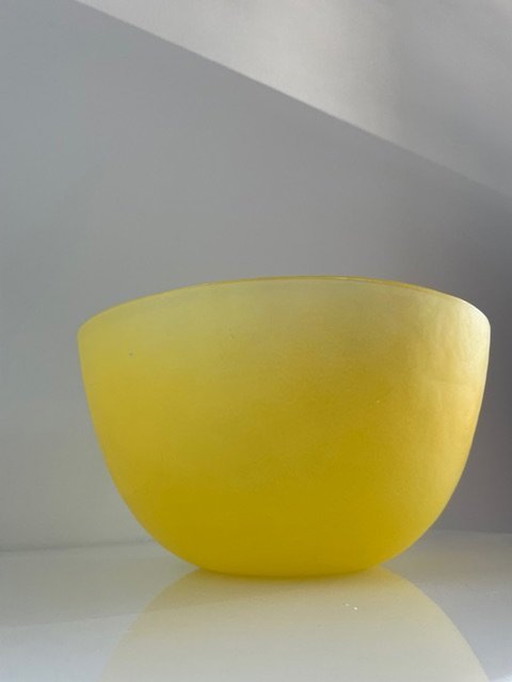 Bol Pastel Jaune Citron Verre dépoli (Ø25Cm - 13Cm Haut)