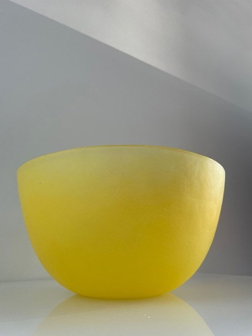 Bol Pastel Jaune Citron Verre dépoli (Ø25Cm - 13Cm Haut)