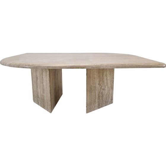 Image 1 of Table basse italienne vintage en travertin, 1980