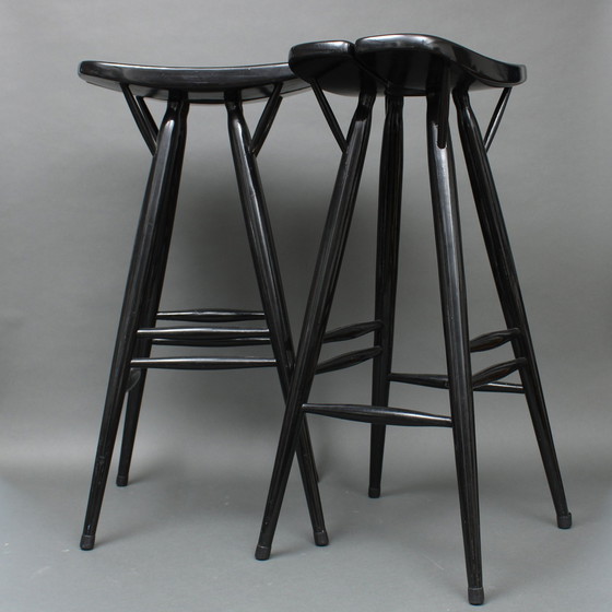 Image 1 of Ilmari Tapiovaara (1914-1999) - Tabouret de bar vintage - Pirkka - Laukaan Puu, Finlande