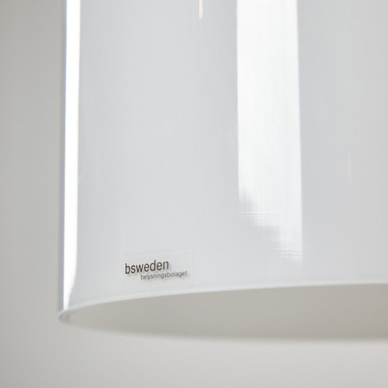 Image 1 of Lampe suspendue vintage "Soho" en verre opalin par Gunnel Svensson pour Bsweden, 2000