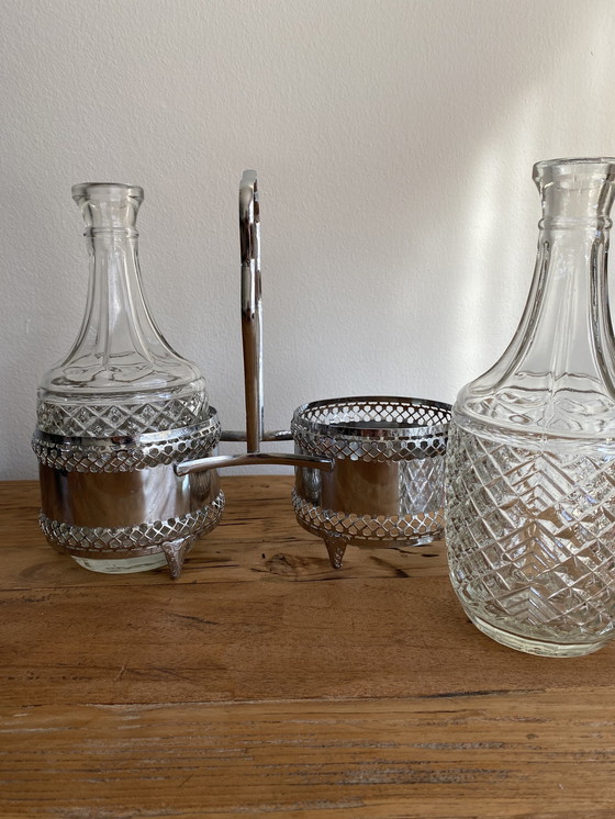 Image 1 of Set de carafes à vin en cristal vintage