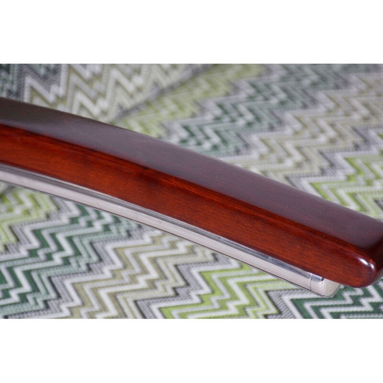 Image 1 of Fauteuil Vintage Art Déco en hêtre et acier chromé, Tchécoslovaquie 1930