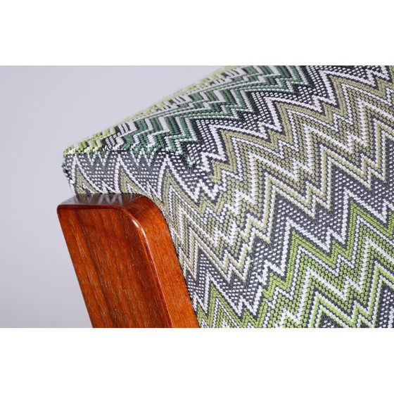 Image 1 of Fauteuil Vintage Art Déco en hêtre et acier chromé, Tchécoslovaquie 1930