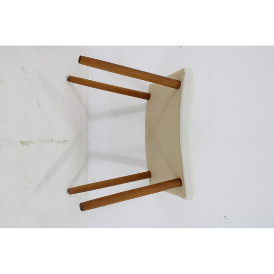 Image 1 of Tabouret vintage danois en hêtre avec tissu, années 1960