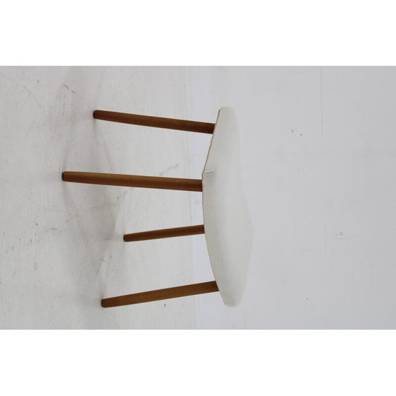 Image 1 of Tabouret vintage danois en hêtre avec tissu, années 1960