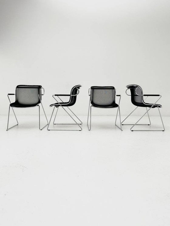 Image 1 of Set De 4 Chaises Empilables Pénélope De Charles Pollock Pour Anonima Castelli, 1982