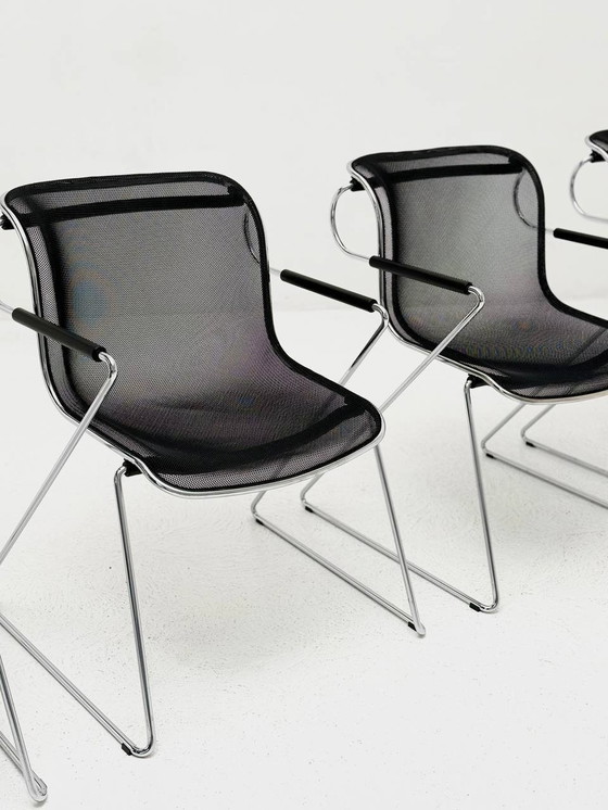 Image 1 of Set De 4 Chaises Empilables Pénélope De Charles Pollock Pour Anonima Castelli, 1982