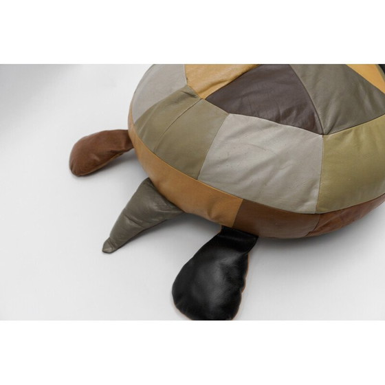 Image 1 of Ensemble de 3 poufs vintage en cuir de tortue, Suisse 1960