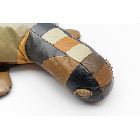 Image 1 of Ensemble de 3 poufs vintage en cuir de tortue, Suisse 1960