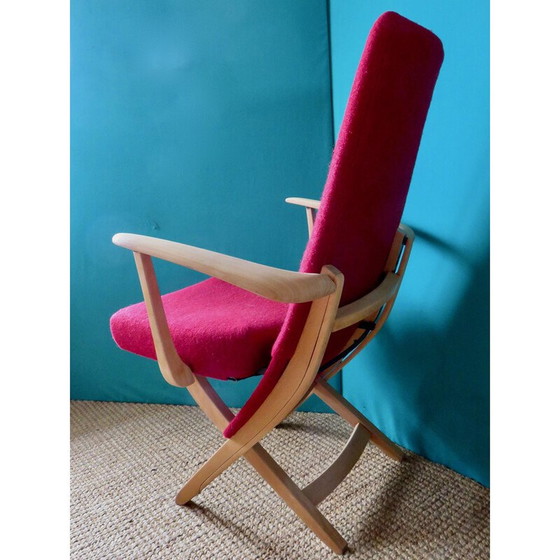 Image 1 of Paire de fauteuils rouges vintage, Danemark 1950
