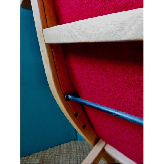 Image 1 of Paire de fauteuils rouges vintage, Danemark 1950