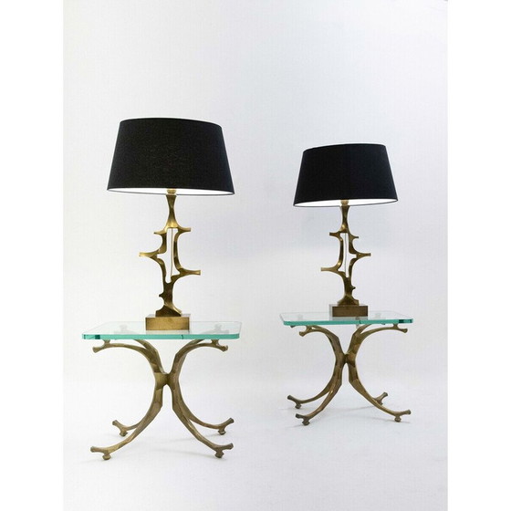 Image 1 of Paire de tables basses vintage "Hippocampus" en bronze par Willy Daro, 1970