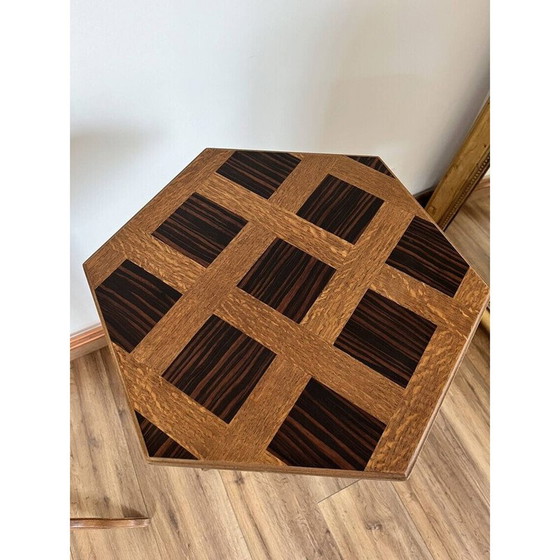 Image 1 of Paire de guéridons hexagonaux marquetés vintage