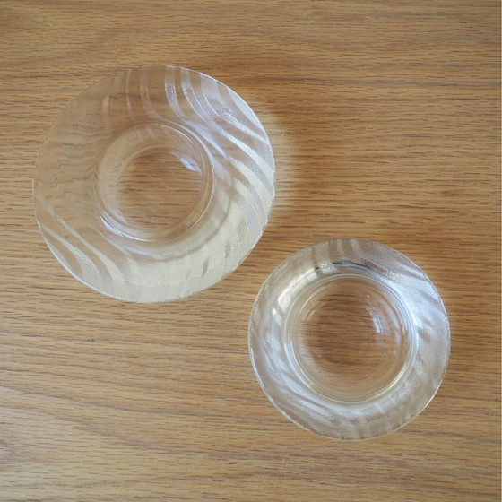 Image 1 of 1980S Holmegaard Skagerrak Set Of 3 - 2 Bougeoirs, 1 Bol