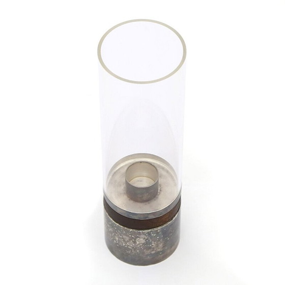 Image 1 of Chandelier vintage en bois argenté et plexiglas de Christofle, 1960