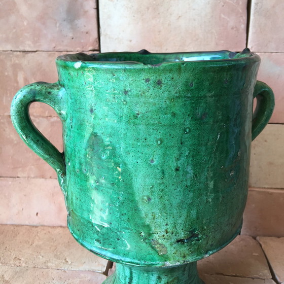 Image 1 of Poterie De Tamegroute En Terre Cuite Émaillée 