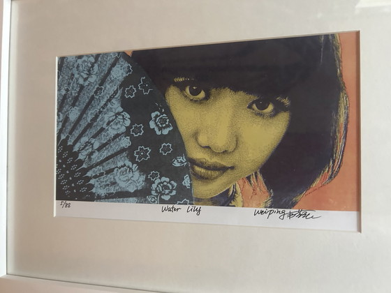 Image 1 of Estampe d'art certifiée Wei Ping - Nénuphar 5/88
