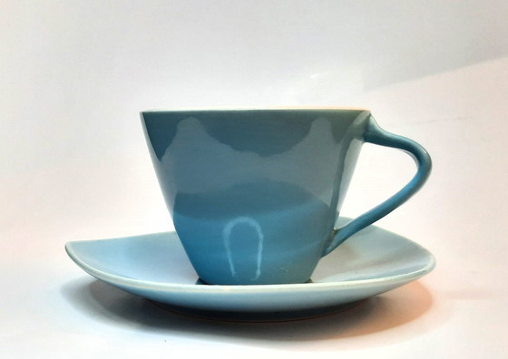 Image 1 of 3X Boch Pastel Tasse et soucoupe Expo 58