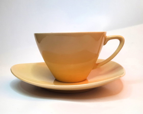 Image 1 of 3X Boch Pastel Tasse et soucoupe Expo 58