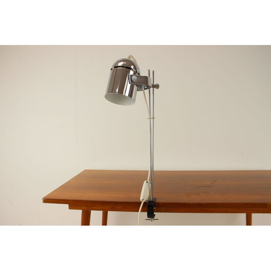 Image 1 of Lampe de table vintage en métal et chrome par Stanislav Indra, Tchécoslovaquie 1970