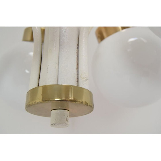 Image 1 of Lustre vintage en verre et métal laqué par Jilove, Tchécoslovaquie 1970