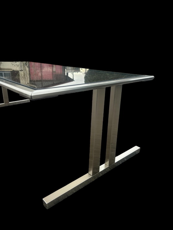 Image 1 of Table Basse en Acier Brossé 1970