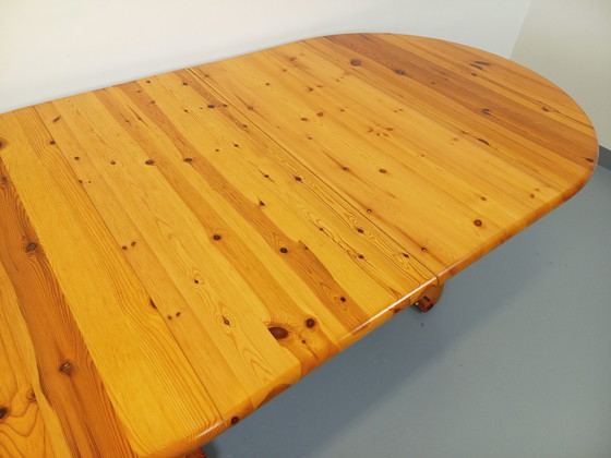 Image 1 of Table à Manger Ronde Scandinave Vintage en Pin des Années 60-70 avec Rallonges