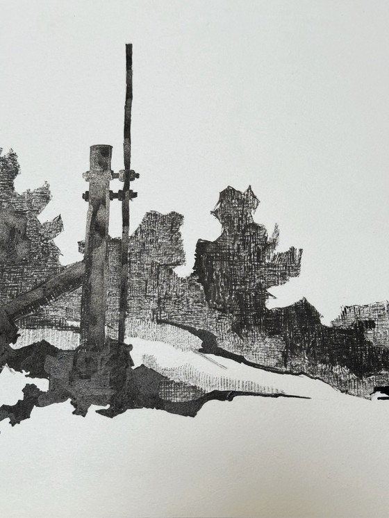 Image 1 of Echos du paysage (2 oeuvres) Encre, 1977 - Eugène Eechaut (1928-2019)