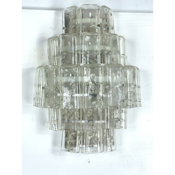 Image 1 of Paire d'appliques vintage en verre clair de Murano, Italie, années 1970