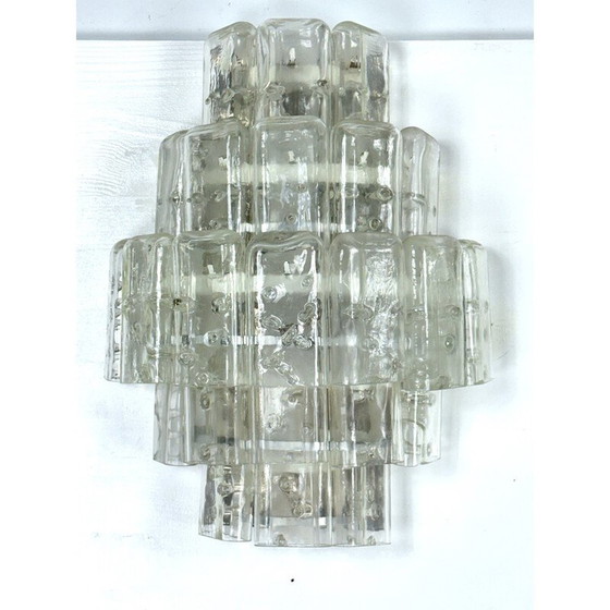 Image 1 of Paire d'appliques vintage en verre clair de Murano, Italie, années 1970